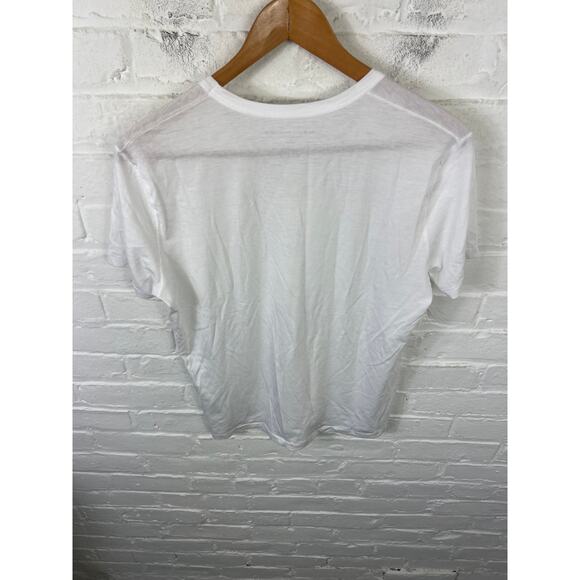 Majestic Filatures Women's V-Neck Deluse Tee Shirt Short Sleeve White Size S - Picture 6 of 7